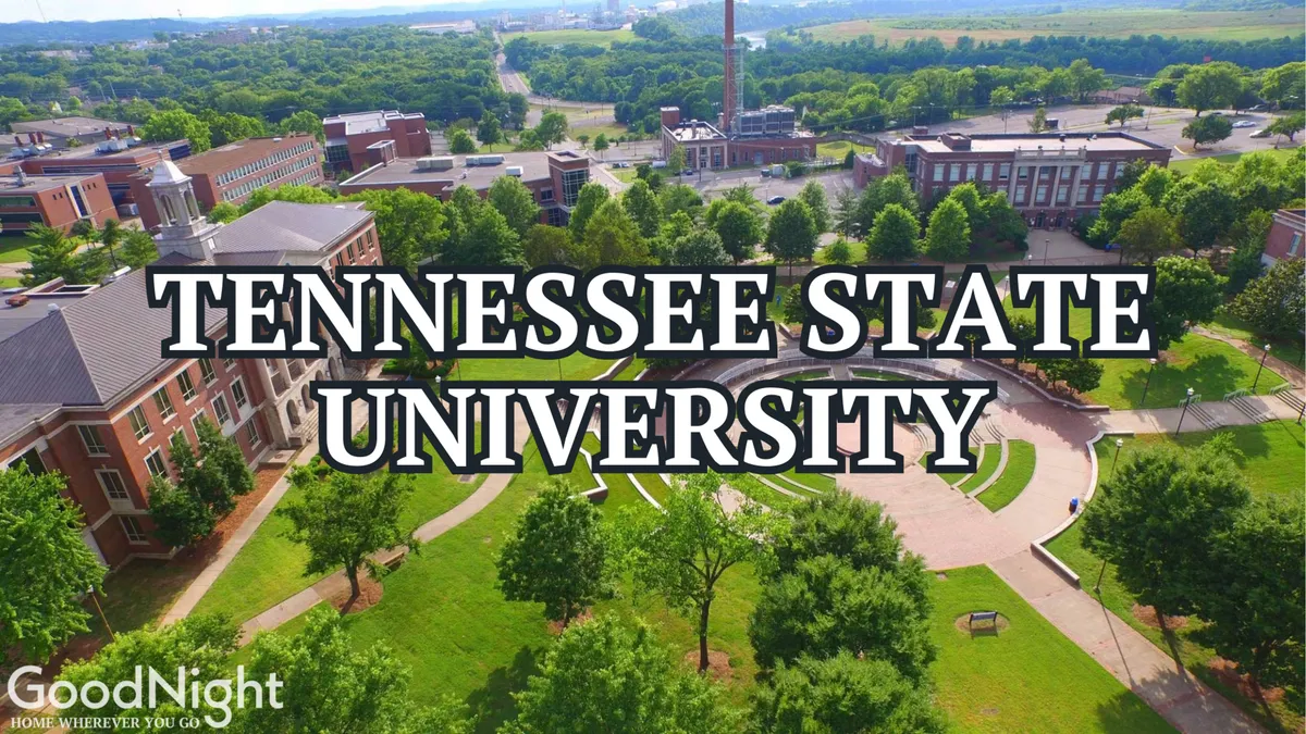 An exterior view of Vanderbilt University's campus, showing lively green spaces, classic campus buildings, and students walking along tree-lined paths. The scene conveys both academic prestige and a sense of vibrant city life.